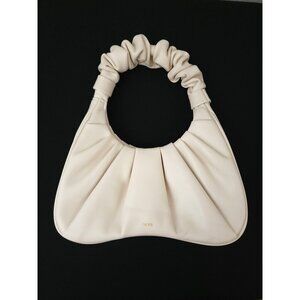 JW Pei GABBI Ivory Pleated Vegan Leather Ruched Handle Hobo Bag